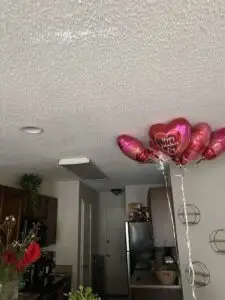 Before Ceiling Popcorn Texture Removal