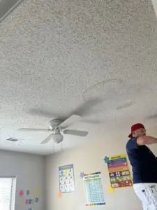 Before Ceiling Popcorn Texture Removal