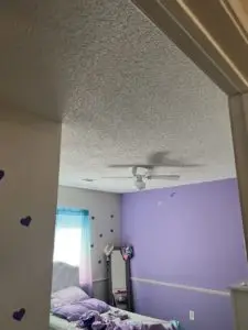 Before Ceiling Popcorn Texture Removal