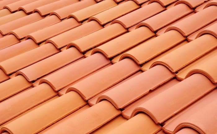 Clay tile home rooftop