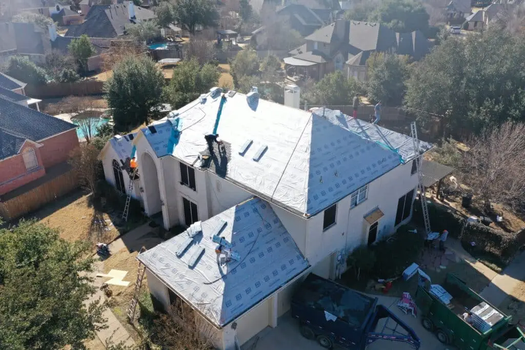 during the total roof repair in Southlake tx