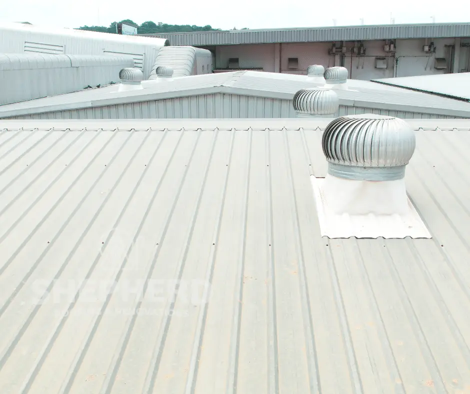 commercial building using single ply roofing system