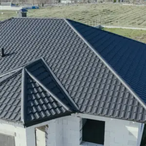 Metal roofing on farmhouse style home