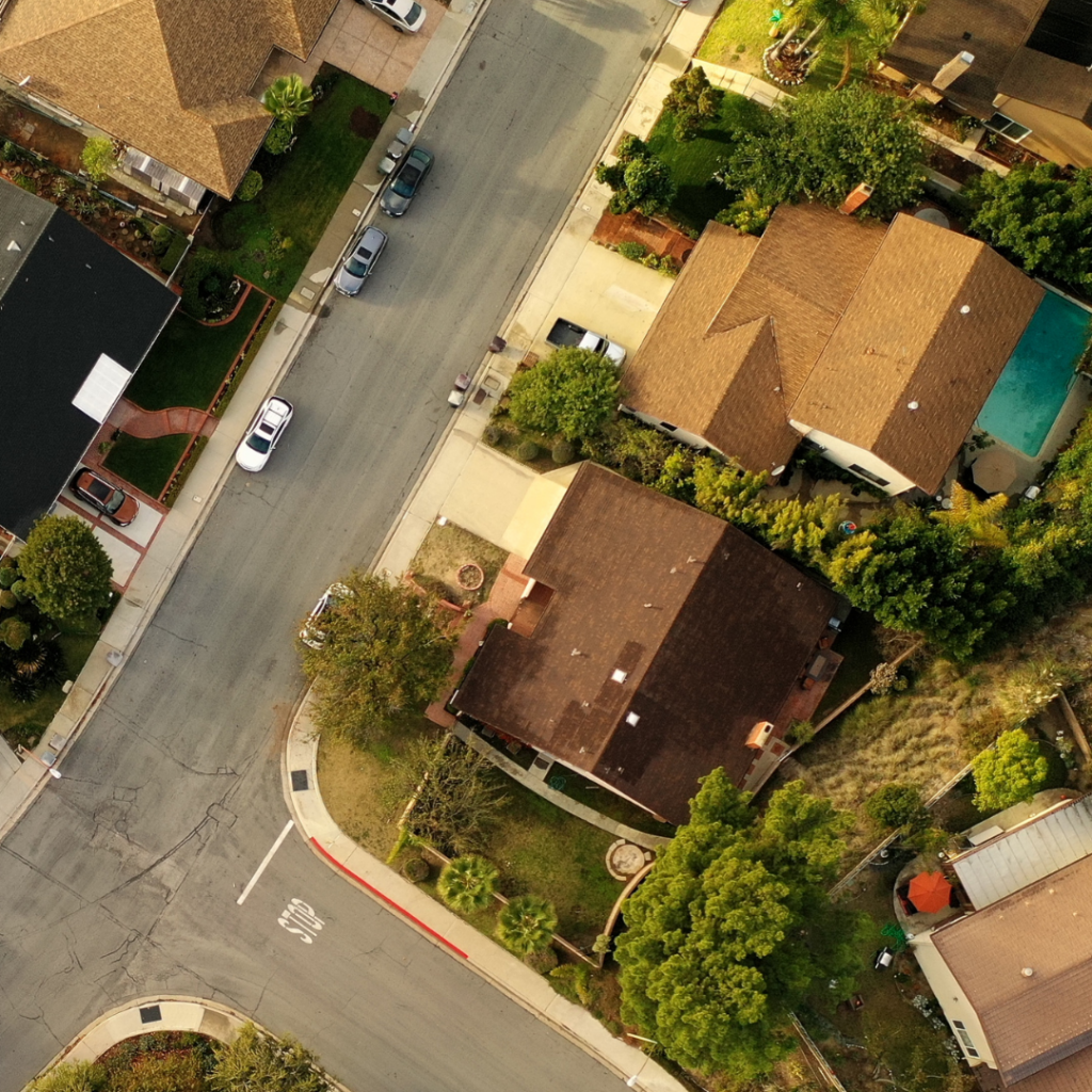 roofs in birds eye view