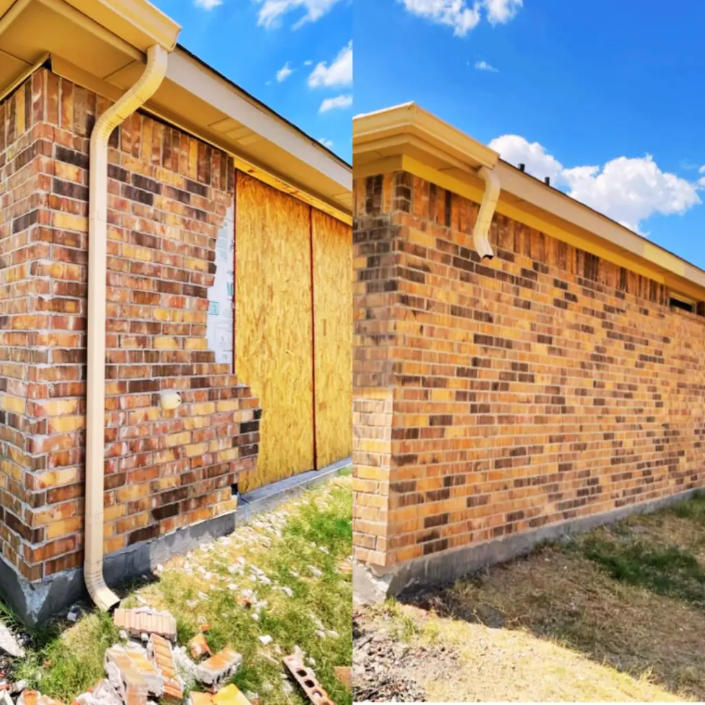Before and after a home repair car crash