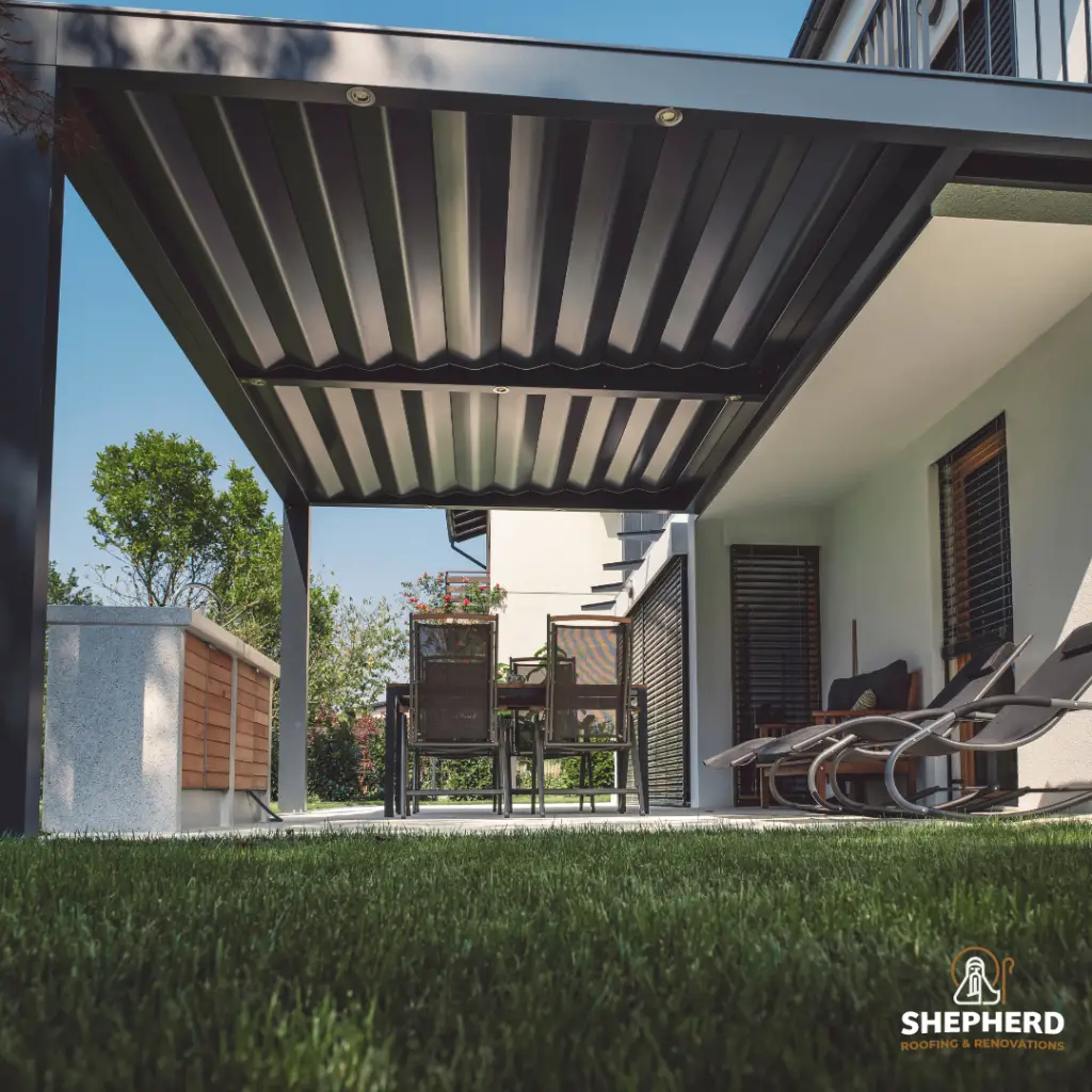 Modern pergola in a nice yard