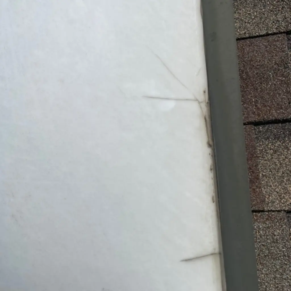 close up of cracked skylight