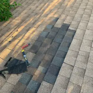 Replaced shingles on leak roof repair