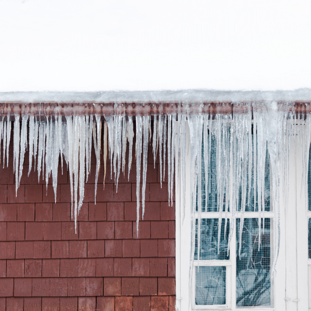 ice dams on house