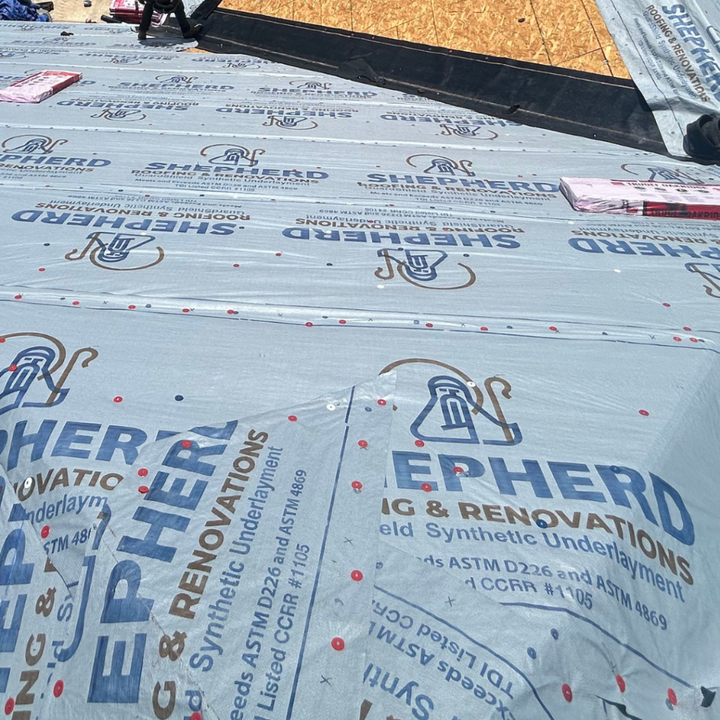 image of shepherd roofing & renovation custom underlayment