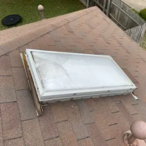 outdated and rusted skylight