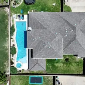 home backyard on gutter install