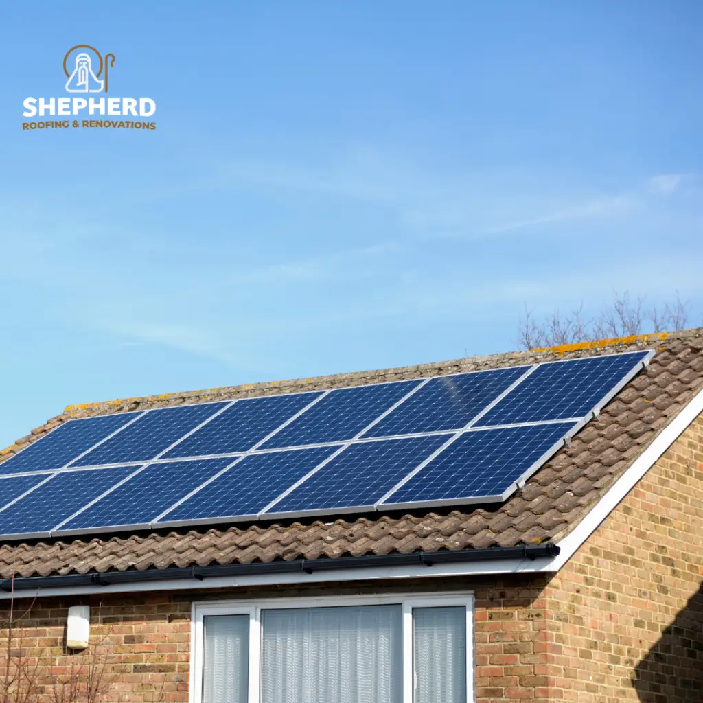 eco-friendly roof with solar panel