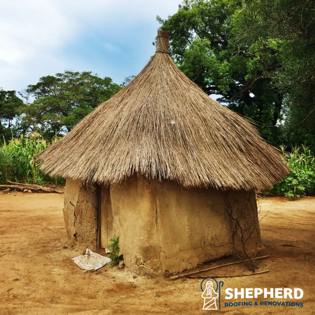thatch roof and hut from the very old times