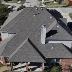 Drone view of roof replacement
