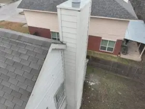 chimney siding repaired by our crew