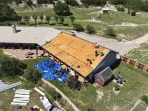 Shepherd Metal Roofing slope replacement project in rural Texas
