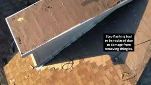 detail view of roof inspection