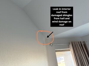 detail view of roof inspection
