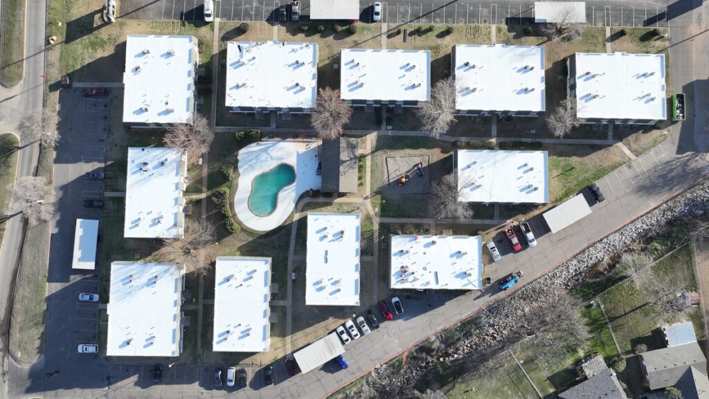 Overhead View of Multi-Family Roof Replacement